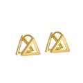 Wholesale 18k Gold Plated 925 Sterling Silver Polished Hollow Geometric Triangle Huggie Earrings for Women