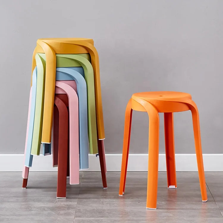 HYHOO OEM Modern Stackable Plastic Dining Stool 450x600mm for Home Bar & Dining