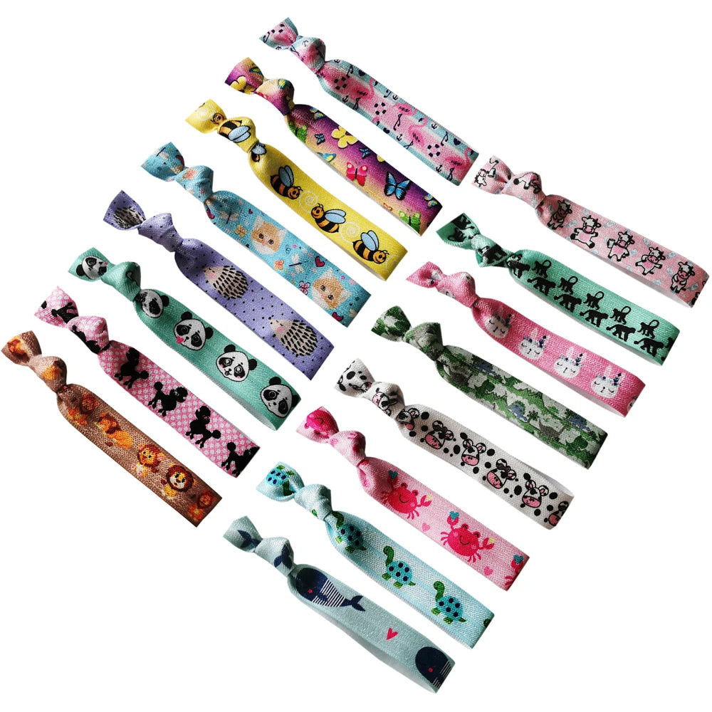 200pcs Flamingo Bear Frog Owl Elastic Hair Band Animal Bracelet Wholesale Hairband Girls Ponytail Holder Wristband Headwear