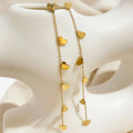 Stylish and Simple 18K Gold Waterproof Women's Jewelry Stainless Steel Multi Heart Round Piece Tassel Long Style Earrings