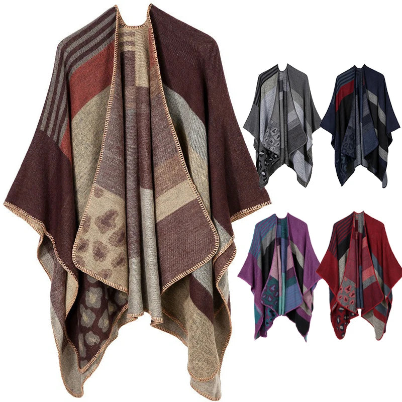 Factory Custom Women's Shawl Wrap Poncho Ruana Cape Cardigan Sweater Open Front Shawl for Spring Fall Winter