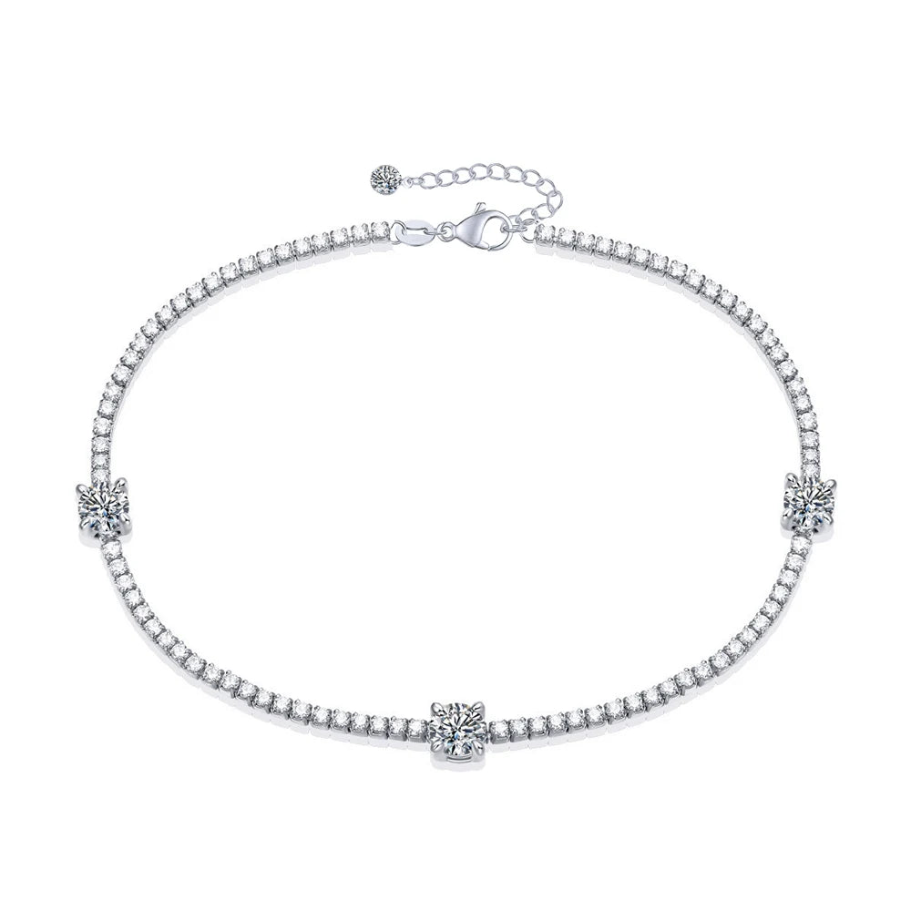 925 Sterling Silver Elegant Tennis Bracelet Iced Out White CZ Adjustable Extender Bracelet for Women Daily Wear Hand Jewelry
