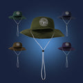20 Years Factory Custom Nylon Mens Sun Fishing Fisherman Green Embroidery Logo Cap Wide Brim Bucket Hats with String