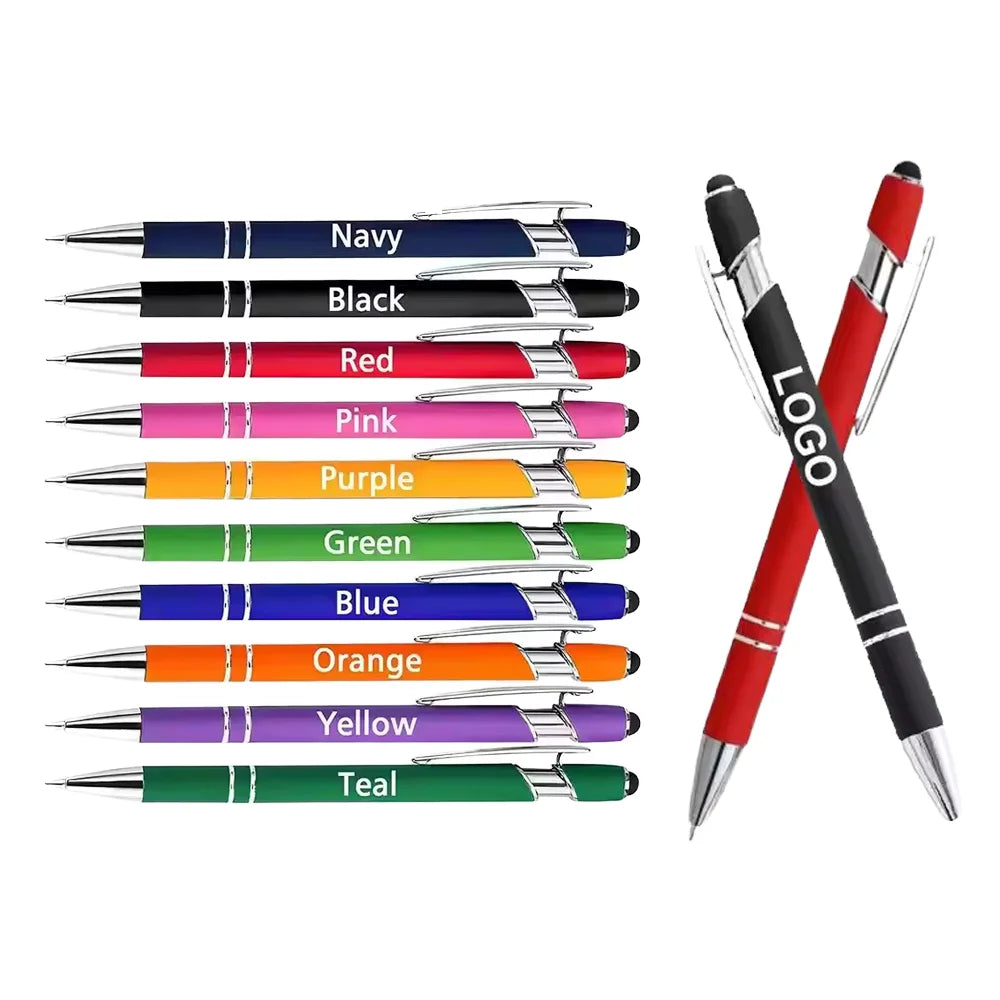 Custom Logo Luxury Metal Stylus Pens 2-in-1 Ballpoint & Soft Touch Ball Point for Insurance & Automotive Promotional Gift