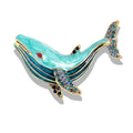 Animals Brooch Crystal Collar Brooch With Rhinestone Drop Oil Whale Brooch