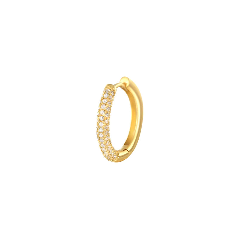 Fashion Jewelry Earrings 925 Sterling Silver Diamond Earring White Green Full Zircon Round Gold Plated Hoop Earrings Women