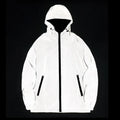 Custom Pattern Men Workout Riding Sport Nightclub Hip-hop High Visible Reflective Windbreaker Hooded Streetwear Gray Coat Jacket