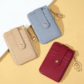Fashion Travel Multi Slots Card Holder Custom Slim Minimalist Women Wallet Portefeuille Cuzdan Faux Leather Keychain Wallet