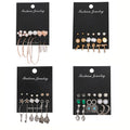 VKME  New Fashion Pearl Heart Earrings Retro Style Earrings Set for Women Jewelry Wholesale