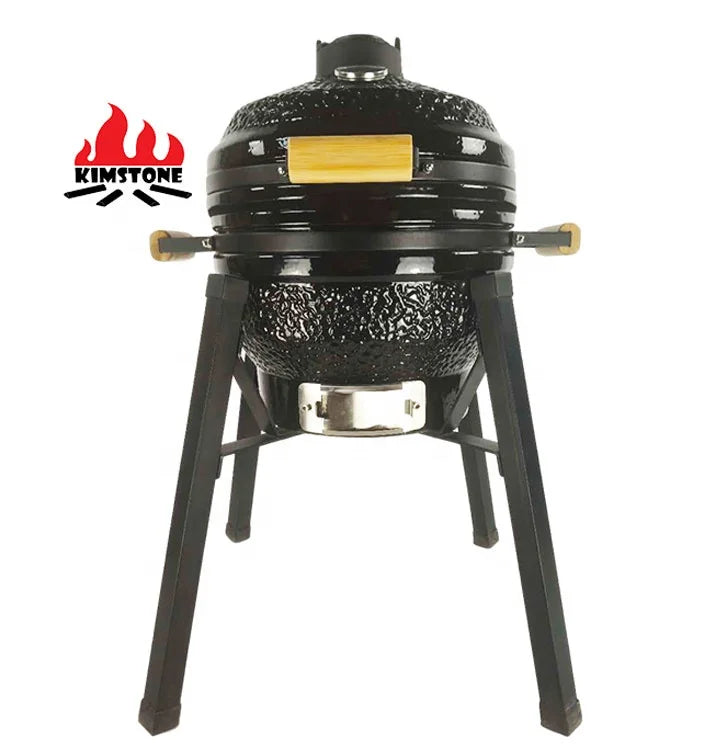 KIMSTONE Mullite Black 16 Kamado Griller Outdoor Kitchen Duitse Bbq Kamado Grill Kamado Grill Jrg Pizzaeinschub