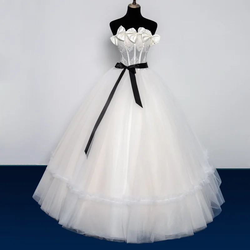 Luxury 2025 Sleeveless Simple Tulle Applique  Princess Style Ball Gown Wedding Dress Sparkly Crystals Diamonds Bridal Gown