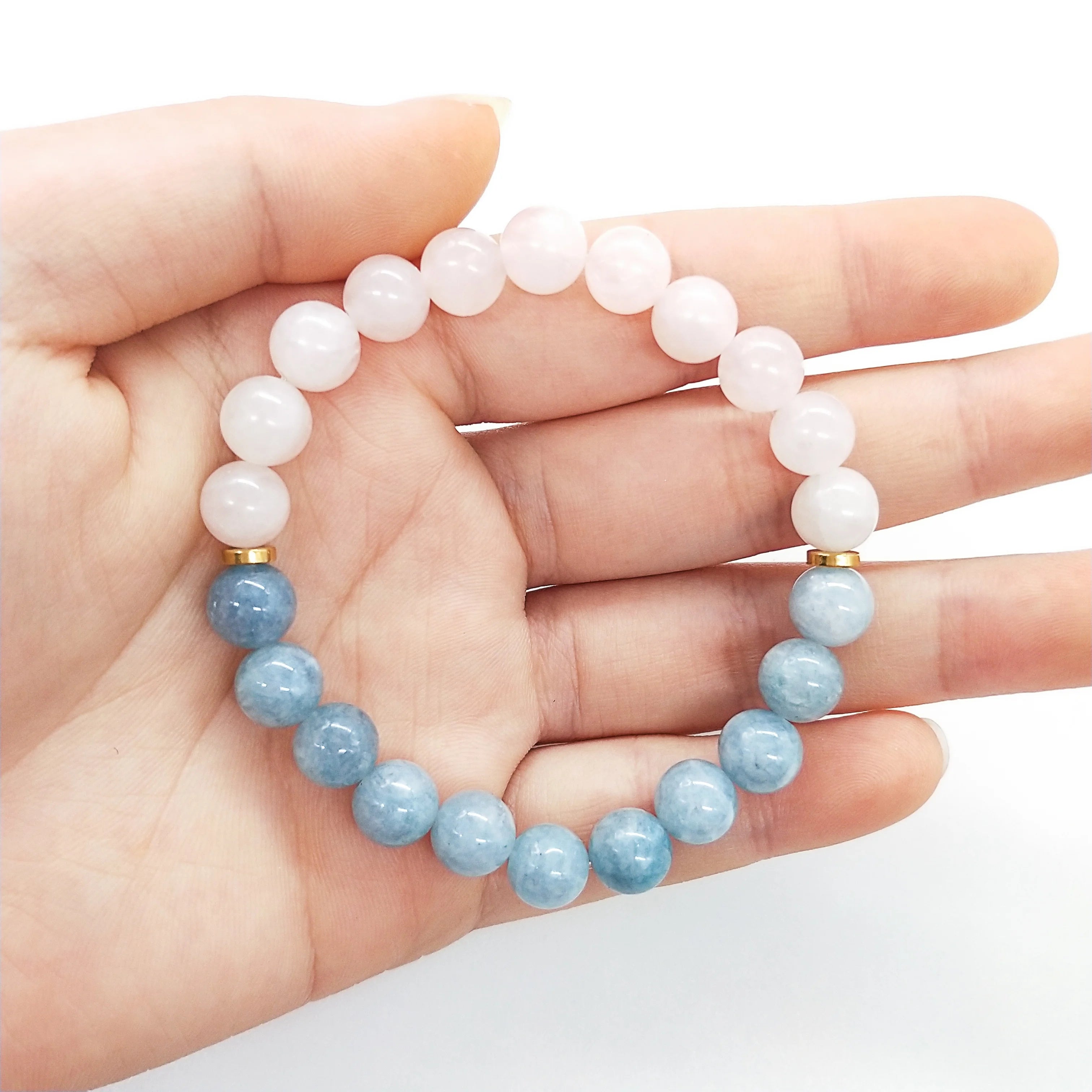 Wholesale Price 8mm Lucky Natural Gemstone Stone Healing Crystal Bracelet Crystal Beads Bracelet
