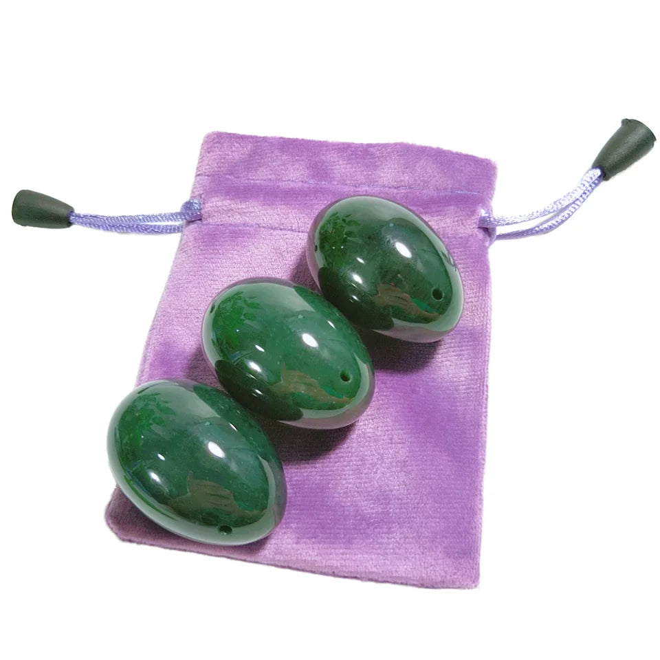 Natural Yoni Egg Set Jade Egg Muscle Nephrite Jade Tightening Crystal Balls Nephrite Jade Yoni Egg