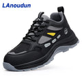 LANoudun Good Quality Unisex Steel Toe Work Boots Anti-static Anti-puncture Mid Cut Waterproof Work Shoes for Men