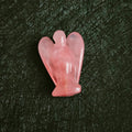 Huiying Handmade Natural Rose Quartz Crystal Carving Stone Angel Statue Gift Crafts 2 Inch