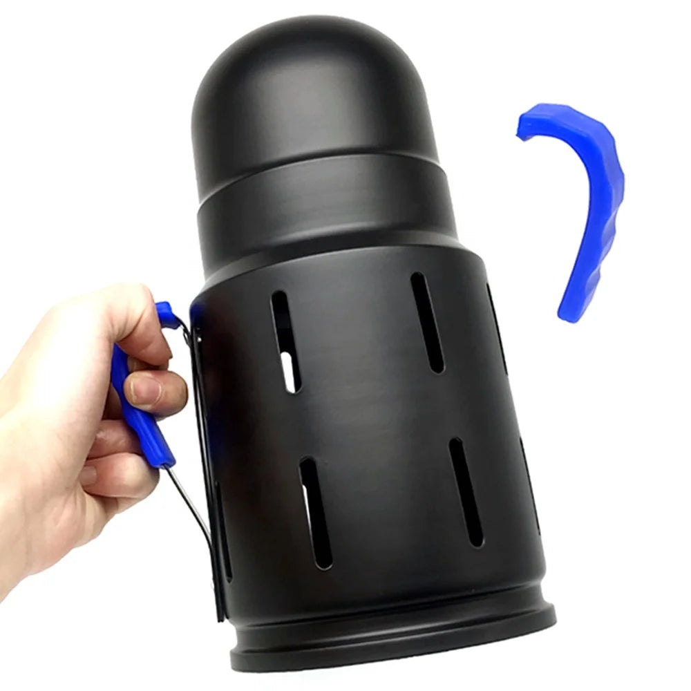 LOMINT Large Size Hookah Wind Cover with Silicone Handle Anti-scald Thickened Not Easily Deformed Metal Material Diameter 12.5cm MegaBDM
