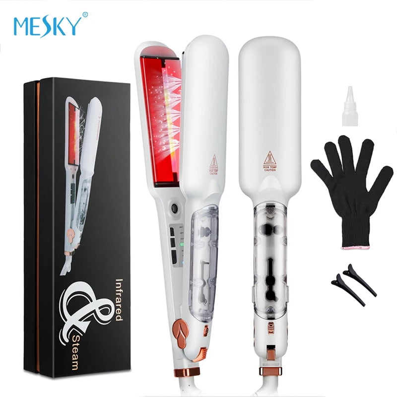 High Temperature Vapor Styler Hair Straightener and Curler 2 in 1