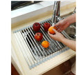 Household Telescopic Draining Basket Kitchen Multi-functional Washing Vegetable Folding Telescopic Basket Sink Draining Rack