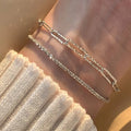 Fashion Jewelry Luxury 18K Gold Plated 925 Sterling Silver Plain Shiny Chain Link Bracelet Women Party Gift Versatile Bracelet