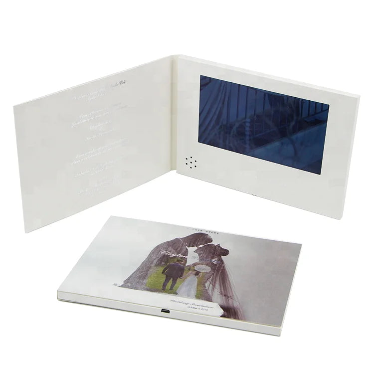Custom Music Style 7-inch IPS LCD Panel Greeting Cards for Wedding Video Promotional Gifts
