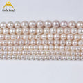 Goldleaf Wholesale Real Freshwater Natural Pearls White Round Loose Pearls on a Chain Elegant Natural Jewelry