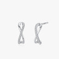 Ailmay 925 Sterling Silver Charm Infinite Love Sparkling Zircon Stud Earrings for Women Girl Cute Accessories Fashion Jewelry
