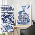 Special Shaped Diamond Painting Kits 30x30cm Blue White Porcelain Vase 5D AB Crystal Mosaic Picture Embroidery Environment