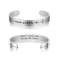 Persaonalized DIY Lettering Wide Message Mantra Cuff Bracelet Stainless Steel