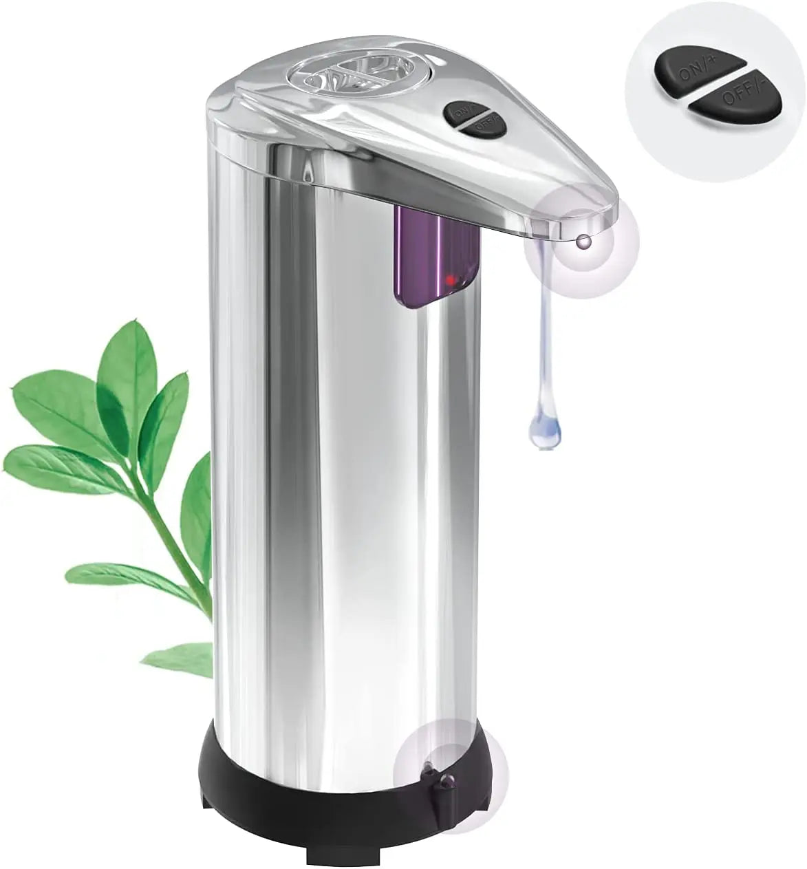 Stainless Steel Chrome Finish Automatic Soap Dispenser Touchless 3 Adjustable Levels Hand Sanitizer Dispenser 1 Year Warranty