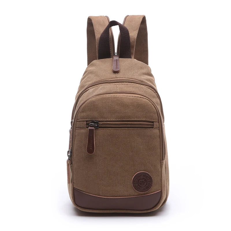 Wholesale Vintage Washed Canvas Sling Backpack Multi-purpose Crossbody Chest Bag with Adjustable Strap