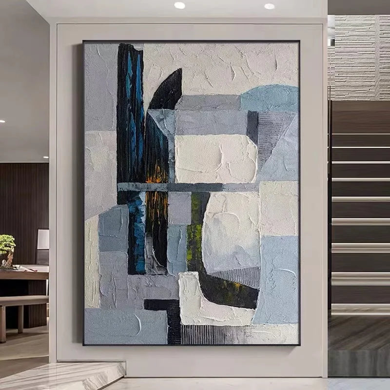 100% Hand Painted Canvas Wall Art Handmade Home Decor Picture Modern Geometry Abstract Oil Painting