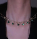 Green love Temperament Clavicle Chain 18K Real Gold Light Luxury Fashion Jewelry Necklace Wholesale