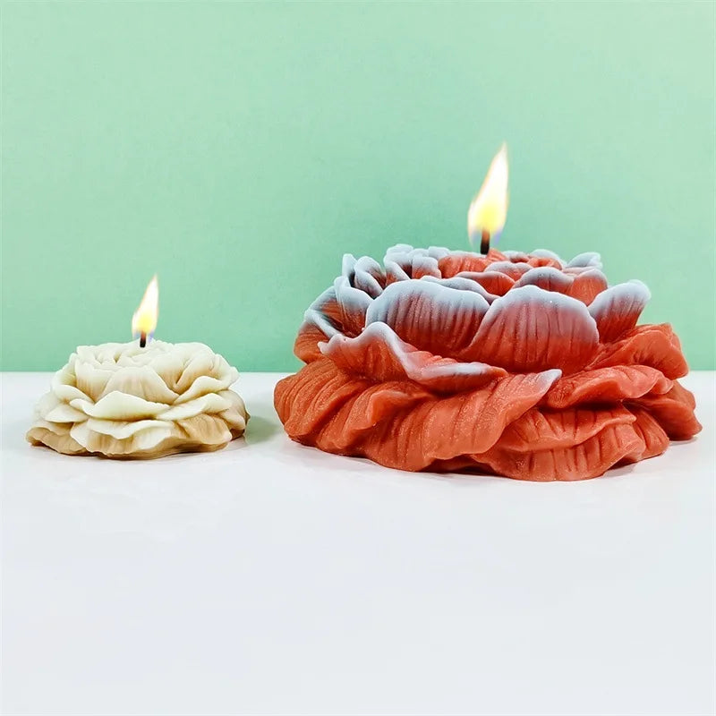 KK1051  Peony Candle Silicone Mold Diy Drip Glue Mold Aromatherapy Plaster Mold Soap Silicone Mold