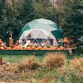 Outdoor PVC Geodesic Dome Tent Prefab with Stove for Hotel Resort Camping Glamping Igloo