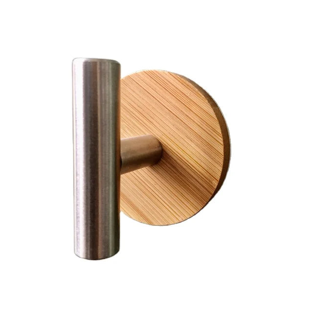 Factory Wholesale Household Wall Mounted Stainless steel Coat Hat Towel Wood Wall Hooks