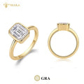 2CT 7*9mm Luxury 925 Sterling Silver Emerald Cut D Color VVS Moissanite Wedding Engagement Ring Diamond