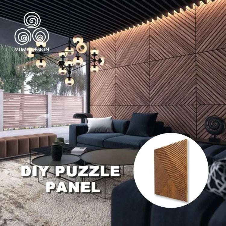 MUMU 3D Square Pattern Texture Custom Luxury Panels for Salon Home Wood Plank for Wall