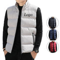 Custom logo Men's Outdoor Thicken Padded Vest Stand Collar Zipper Pocket Winter Jacket Gilet Black Quilted Puffer Waistcoat Vest