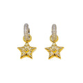 Ilona Celestial Star Drop Earrings for Women 14k Gold Plated Copper PavÃ© Crystal Huggie Earrings Statement Jewelry Gift