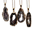 Exquisite Coral-shaped Pendant Necklace Natural Gold-plated Agate Geode Drusy Diy Making Bracelet Necklace Jewelry