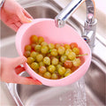Simple Kitchen Plastic Fruit Vegetable Washing Basin Rice Cleaning Colander Strainer Eco-Friendly Dishwasher Safe