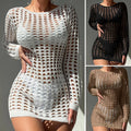 New Arrival Luxury Women's Crochet Summer Beach Dress Hollow Out Cover-Up Swimwear Sexy Sun Protection-1 Piece
