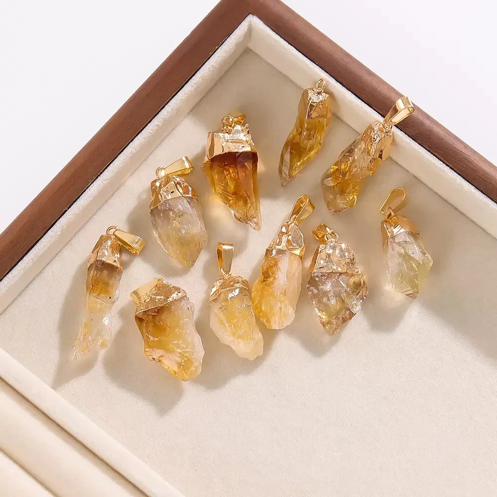 Wholesale Natural Citrine Pendant Carvings and Hanging Theme Lucky Rough Stones