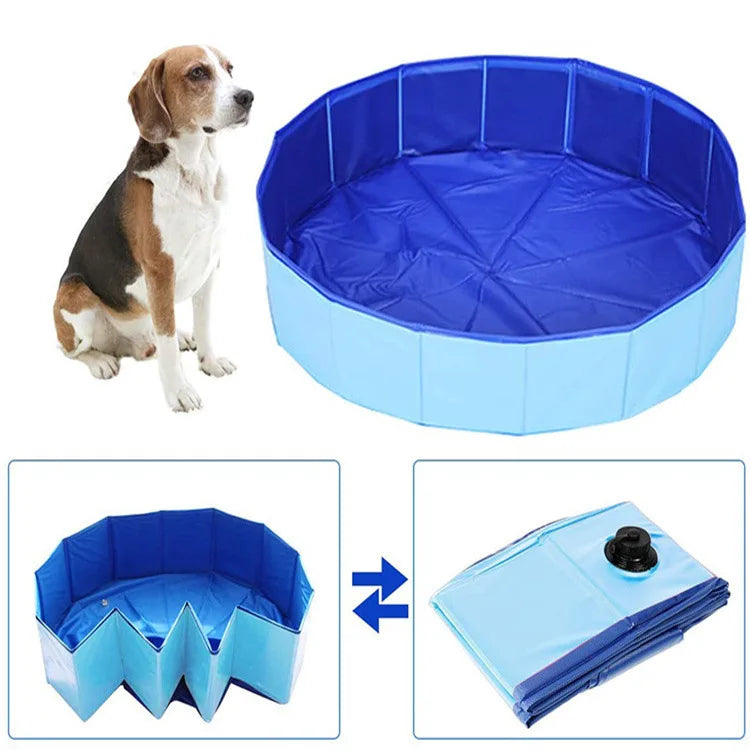 Factory Eco-Friendly Large/Small PVC Pet Bath Tub with Wood Towel Mobile Folding Pool Cat Bunker Cleaning Supplies