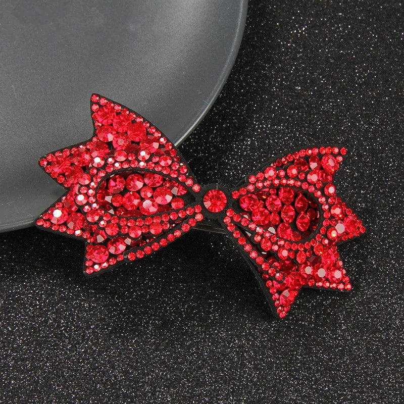HX-273 Girls Hair Accessories Full Diamonds Bow Shape Pin Hairgrips Fashion Crystal Hair Clips