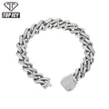 Top Icy 13mm Half Diamond Thick Cuban Necklace Gold Plated AAA Cubic Zircon Iced Out Heavy Cuban Chain Bracelet for Men