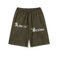 Hip Hop Foam 3D Puff Printing Logo Short Pant Mens Street Wide Leg Casual Sports Shorts