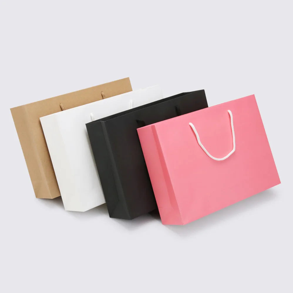 Biodegradable Recyclable Kraft Paper Logo Bags with Embossing Customizable for Apparel Packaging Party & Candy Use Multicolour