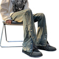 Topgear American High Street Hiphop Fashion Jeans Men's Spring Customization Slim-fit Micro-cropped Pants Slit Mop Pants