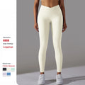 Large Size Double Sided Nylon Crossover High Waist Hip Yoga Leggings Women Sports Running Fitness Yoga Pants With Pockets